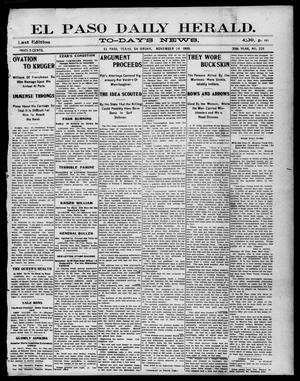 El Paso Daily Herald. (El Paso, Tex.), Vol. 20TH YEAR, No. 229, Ed. 1 Saturday, November 24, 1900
