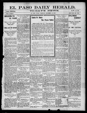 El Paso Daily Herald. (El Paso, Tex.), Vol. 20TH YEAR, No. 306, Ed. 1 Thursday, December 27, 1900