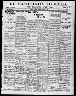 El Paso Daily Herald. (El Paso, Tex.), Vol. 21ST YEAR, No. 9, Ed. 1 Friday, January 11, 1901
