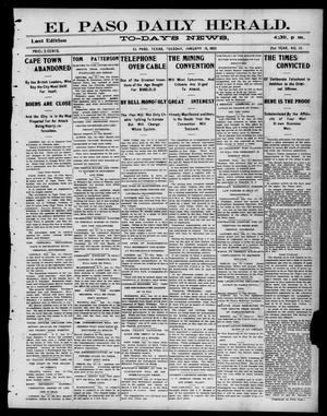 El Paso Daily Herald. (El Paso, Tex.), Vol. 21ST YEAR, No. 12, Ed. 1 Tuesday, January 15, 1901