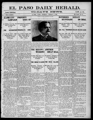 El Paso Daily Herald. (El Paso, Tex.), Vol. 21ST YEAR, No. 32, Ed. 1 Thursday, February 7, 1901