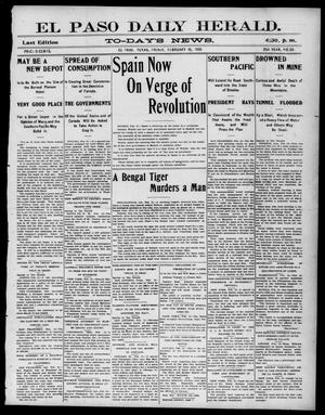 El Paso Daily Herald. (El Paso, Tex.), Vol. 21ST YEAR, No. 39, Ed. 1 Friday, February 15, 1901