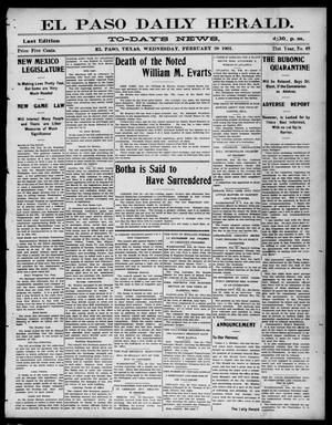 El Paso Daily Herald. (El Paso, Tex.), Vol. 21ST YEAR, No. 49, Ed. 1 Thursday, February 28, 1901