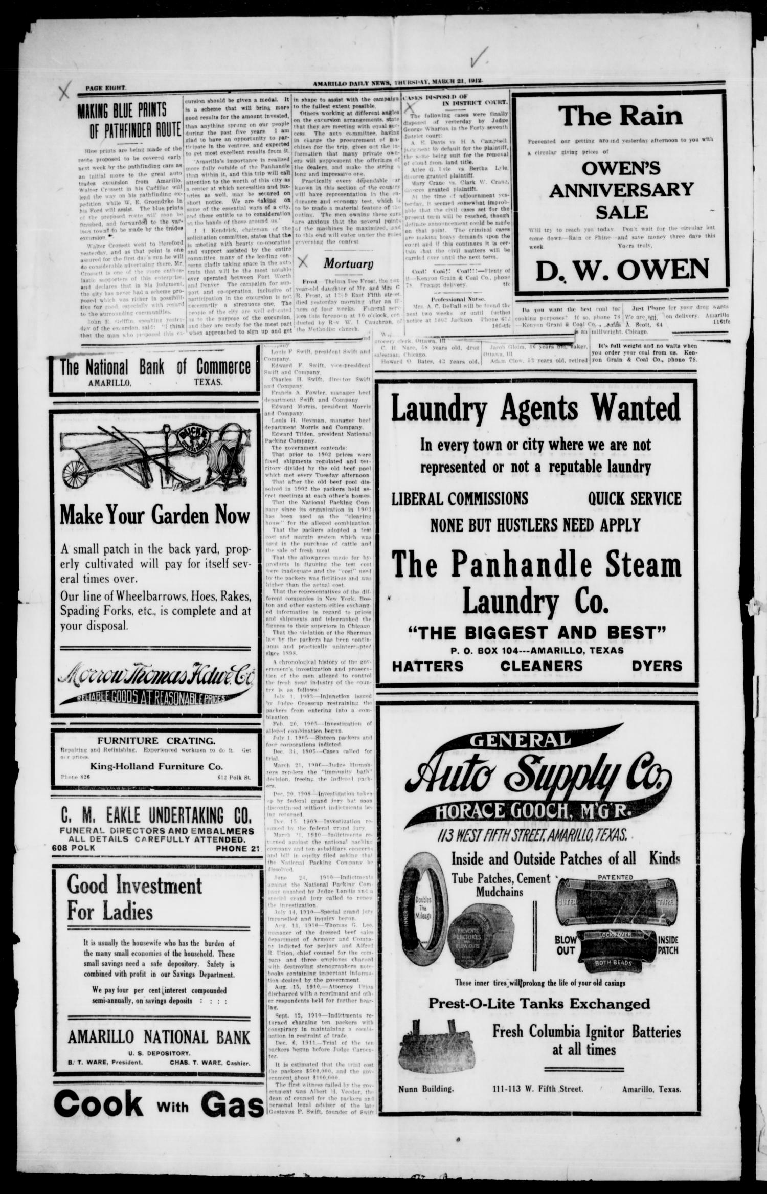 Amarillo Daily News (Amarillo, Tex.), Vol. 3, No. 119, Ed. 1 Thursday, March 21, 1912
                                                
                                                    [Sequence #]: 4 of 4
                                                
