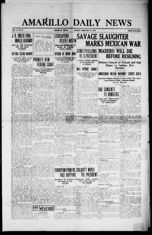 Primary view of object titled 'Amarillo Daily News (Amarillo, Tex.), Vol. 4, No. 91, Ed. 1 Sunday, February 16, 1913'.