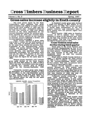 Primary view of object titled 'Cross Timbers Business Report, Volume 1, Number 3, Spring 1987'.