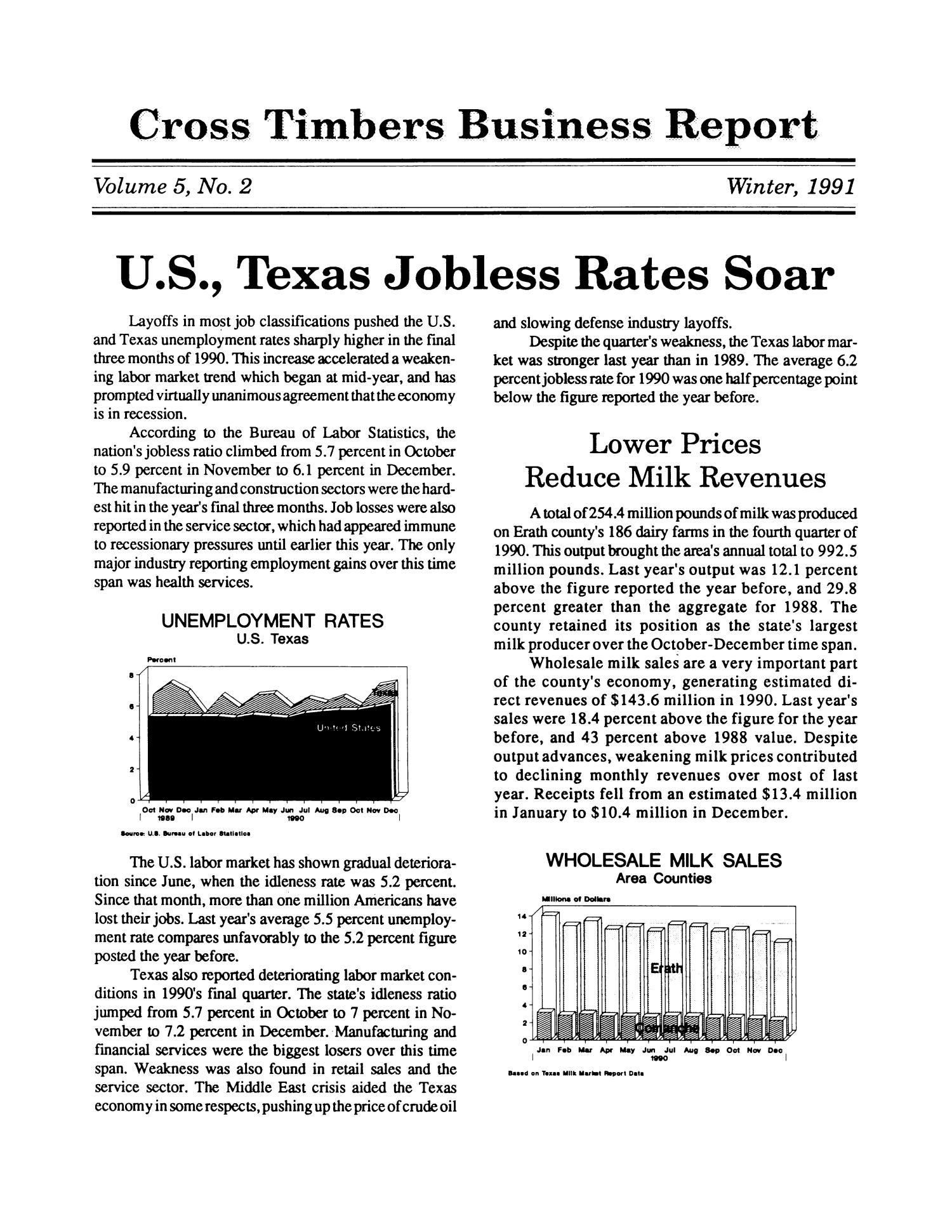 Cross Timbers Business Report, Volume 5, Number 2, Winter 1991
                                                
                                                    1
                                                