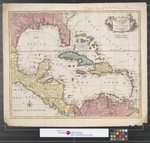 Primary view of object titled 'De Golf van Mexico de eilanden en het omleggende land: zaamengesteld en op nieuw gecorrigeerd volgens de beste waarnemingen.'.