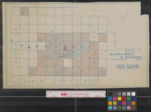 Primary view of object titled 'Plat showing land owned by Elkins Bros. & Goodman: Upton County, Texas.'.
