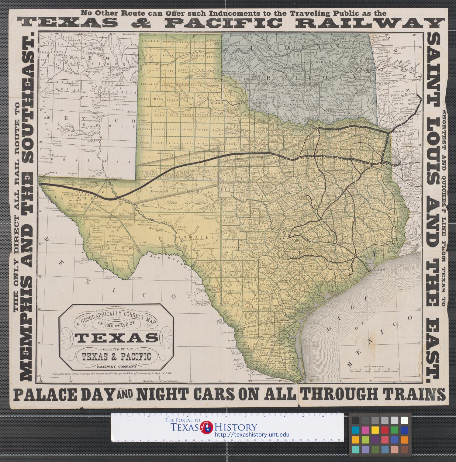 A geographically correct map of the State of Texas.
                                                
                                                    [Sequence #]: 1 of 2
                                                