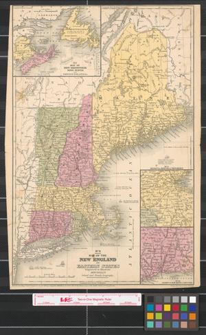Primary view of object titled 'Map of the New England or Eastern States : engraved to illustrate Mitchell's School and Family Geography.'.
