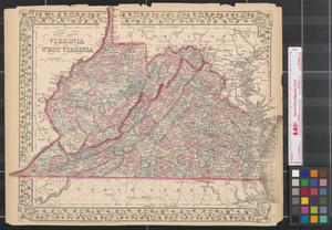 County map of Virginia and West Virginia.