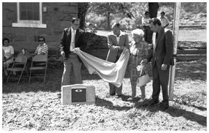 [Dedication of the "Little Rock Schoolhouse" Museum:  A Marker is Unveiled]