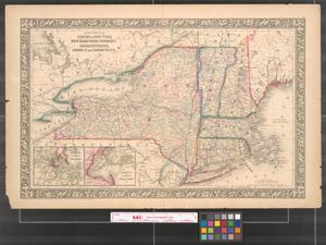 Primary view of object titled 'County map of the states of New York, New Hampshire, Vermont, Massachusetts, Rhode Island and Connecticut.'.