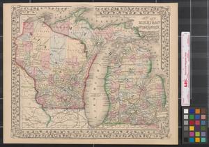 County map of Michigan and Wisconsin.