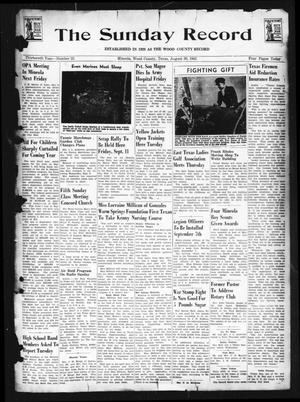 The Sunday Record (Mineola, Tex.), Vol. 13, No. 22, Ed. 1 Sunday, August 30, 1942