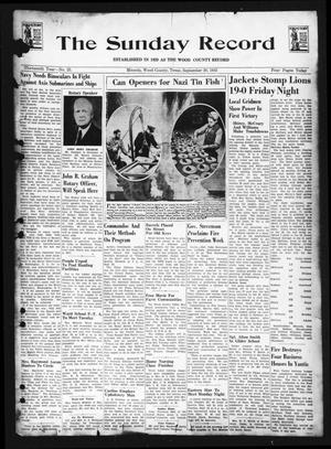 The Sunday Record (Mineola, Tex.), Vol. 13, No. 25, Ed. 1 Sunday, September 20, 1942