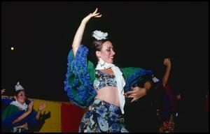 [Flamenco dancer at the Texas Folklife Festival]
