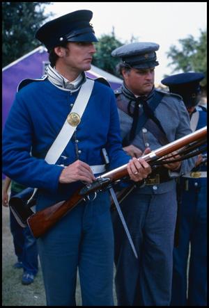 [Living History Reenactor with Rifle]