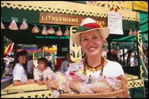 [Madalyn Yezdauski at the Lithuanian Booth]