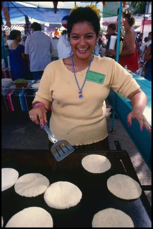 [Woman Making Tortillas at the St. Timothy's Catholic Church Food Booth]