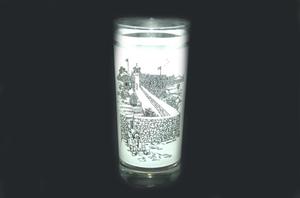 [Glass with a picture of a fort]