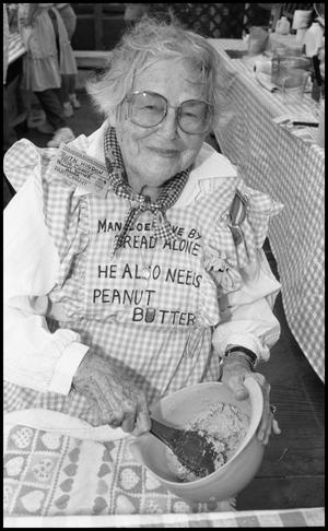 [Ruth Higdon at the Frio County Peanut Growers Association Booth]