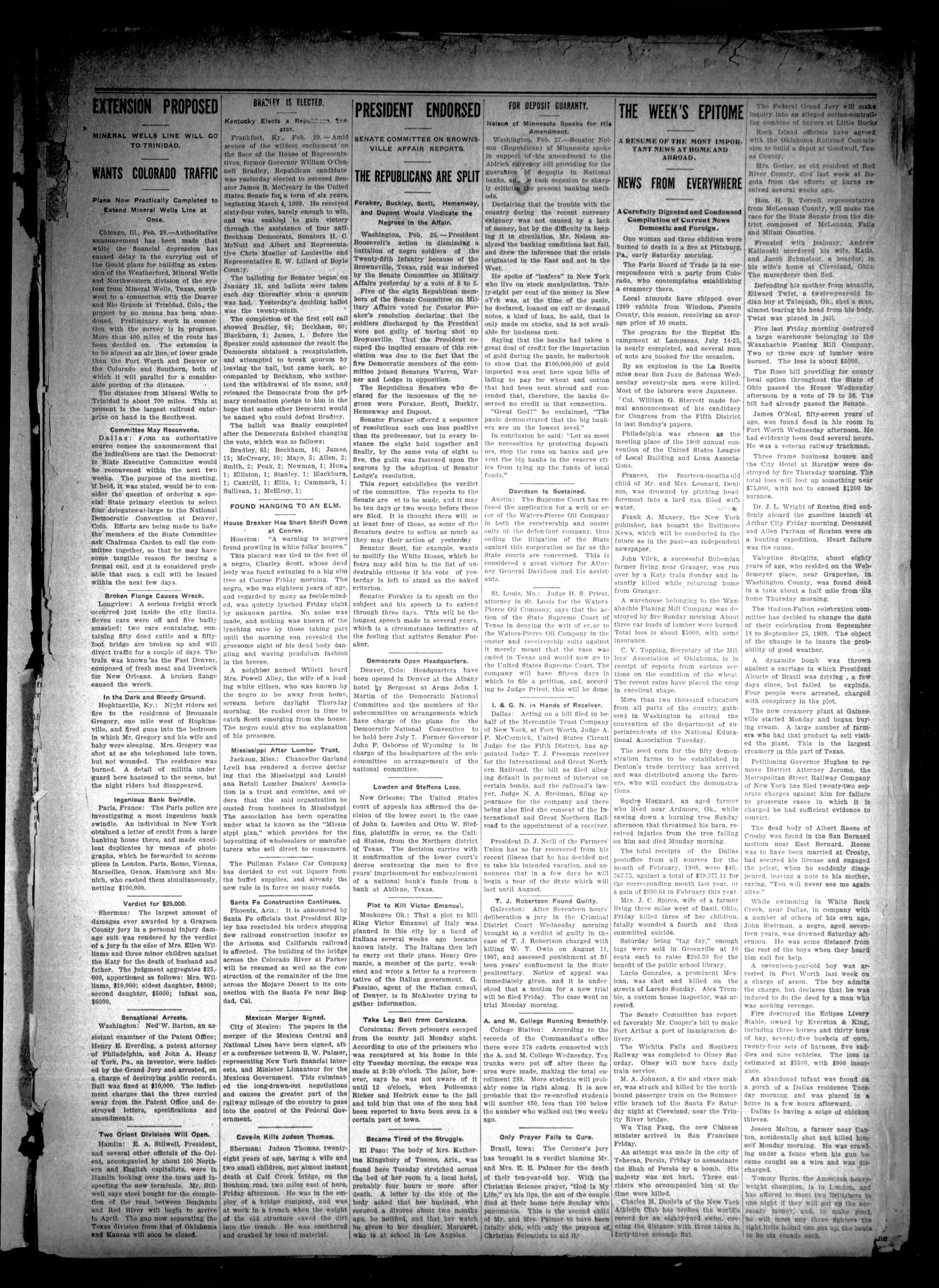 The State Herald (Mexia, Tex.), Vol. 9, No. 10, Ed. 1 Thursday, March 5, 1908
                                                
                                                    [Sequence #]: 3 of 8
                                                