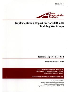 Primary view of object titled 'Implementation report on PASSER V-07 training workshops'.