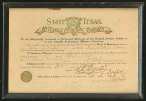 [Marriage License of John T. Willis and Nannie Clara Evans]