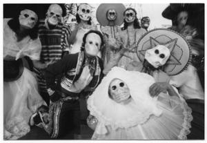 Primary view of object titled '[Group in Día de los Muertos Costumes]'.