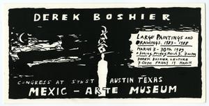 Primary view of object titled '[Flyer: Derek Boshier Exhibit]'.