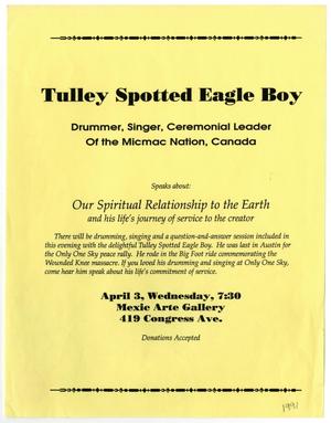 [Flyer: Tulley Spotted Eagle Boy]