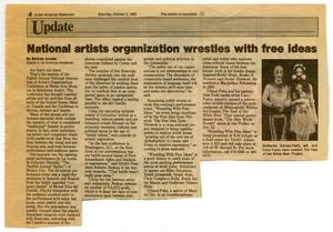 [Clipping: "National Artists Organization Wrestles with Free Ideas"]