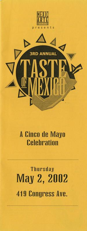 Primary view of object titled '[Pamphlet: 3rd Annual Taste of Mexico, A Cinco de Mayo Celebration]'.