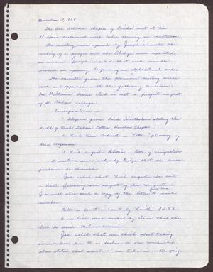 [Minutes for the San Antonio Chapter of the Links, Inc. Meeting - November 17, 1968]