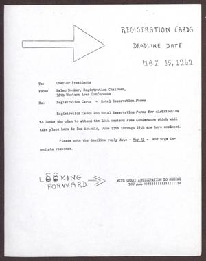 [Memorandum to Chapter Presidents - 1969]