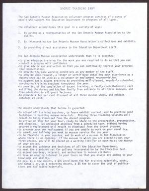 [Links Chapter Documentation: San Antonio Museum Association Docent Training 1986]