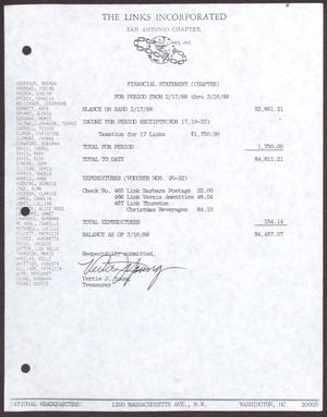 [Links Chapter Documentation: Chapter Financial Statements, February 17, 1988-March 16, 1988]