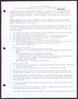 [Minutes for the San Antonio Chapter of the Links, Inc. Meeting - May 6, 1990]