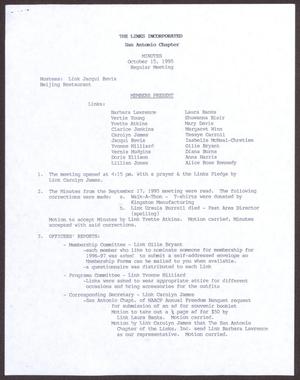 Primary view of object titled '[Minutes for the San Antonio Chapter of the Links, Inc. Meeting - October 15, 1995]'.