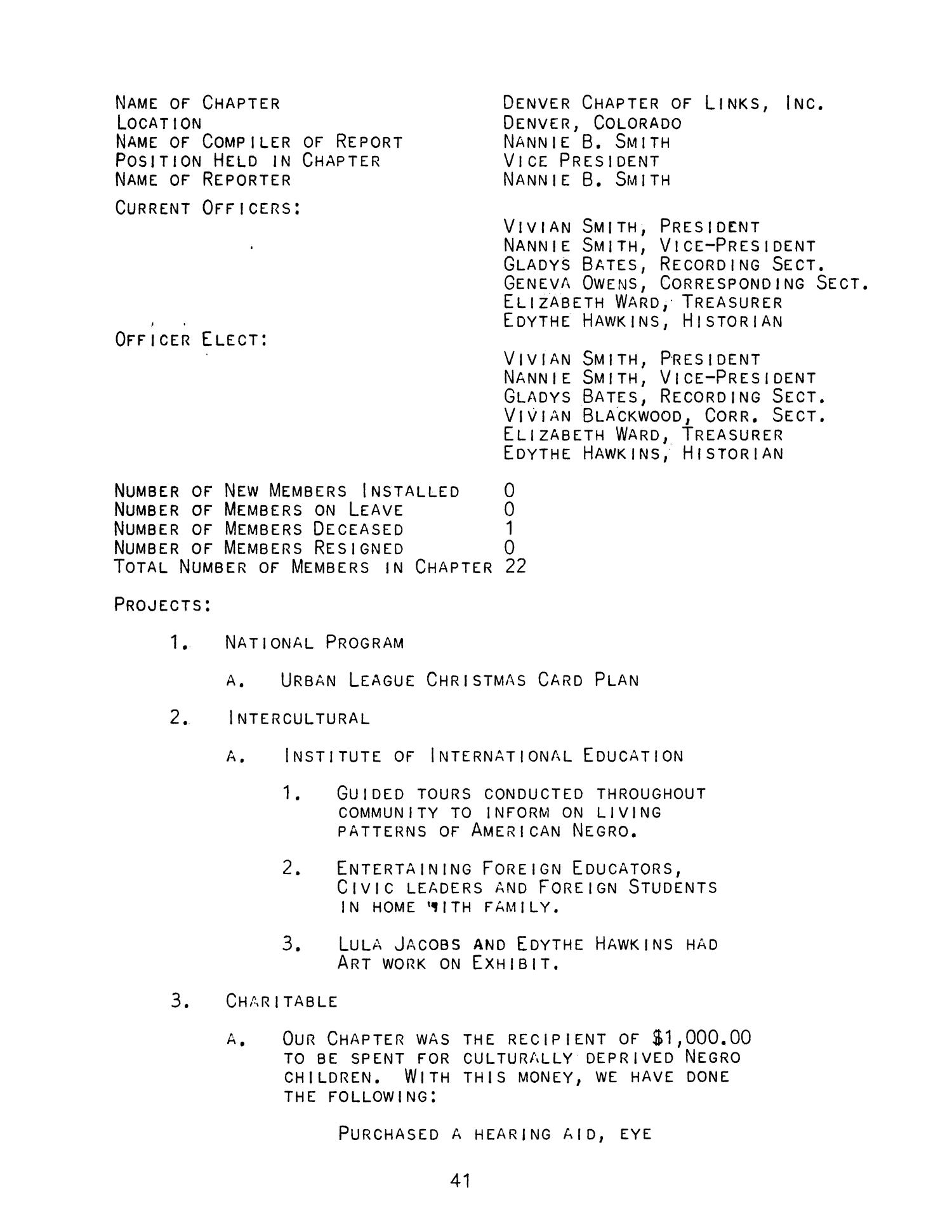 Minutes of the Eleventh Western Area Conference of The Links, Inc., June 22-23, 1964
                                                
                                                    41
                                                
