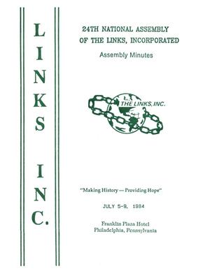 Minutes and Proceedings of the Twenty-Fourth National Assembly of The Links, Inc., July 1984