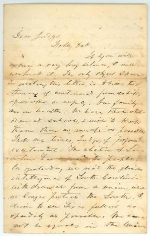 [Letter to R.E.B. Baylor from N.W. Battle]
