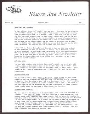 Primary view of object titled 'Western Area Newsletter, Volume 11, Number 1, October 1982'.