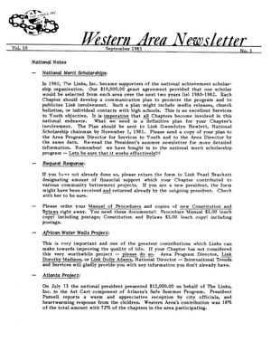 Primary view of object titled 'Western Area Newsletter, Volume 10, Number 1, September 1981'.