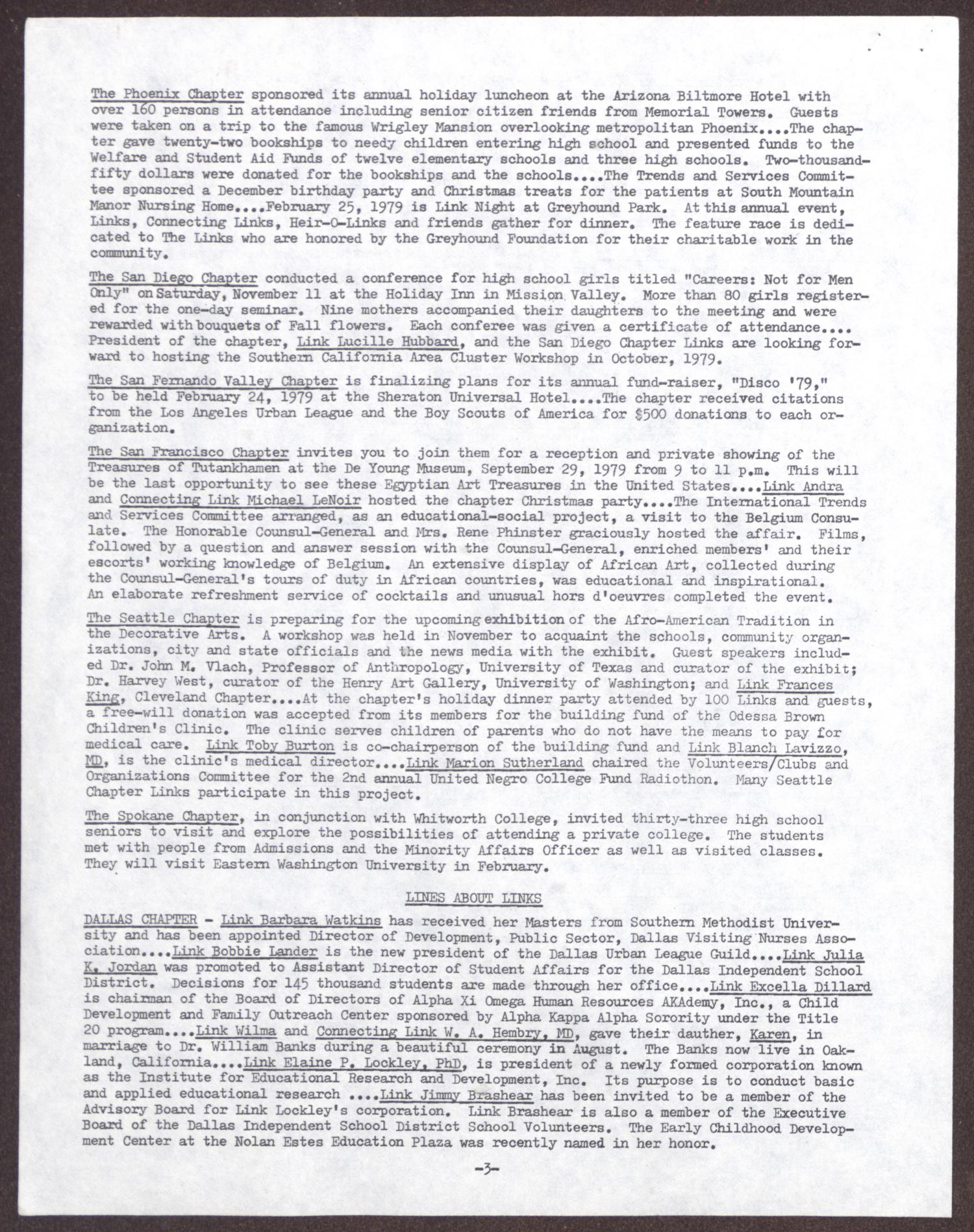 Western Area Newsletter, Volume 8, Number 3, Winter 1979
                                                
                                                    3
                                                