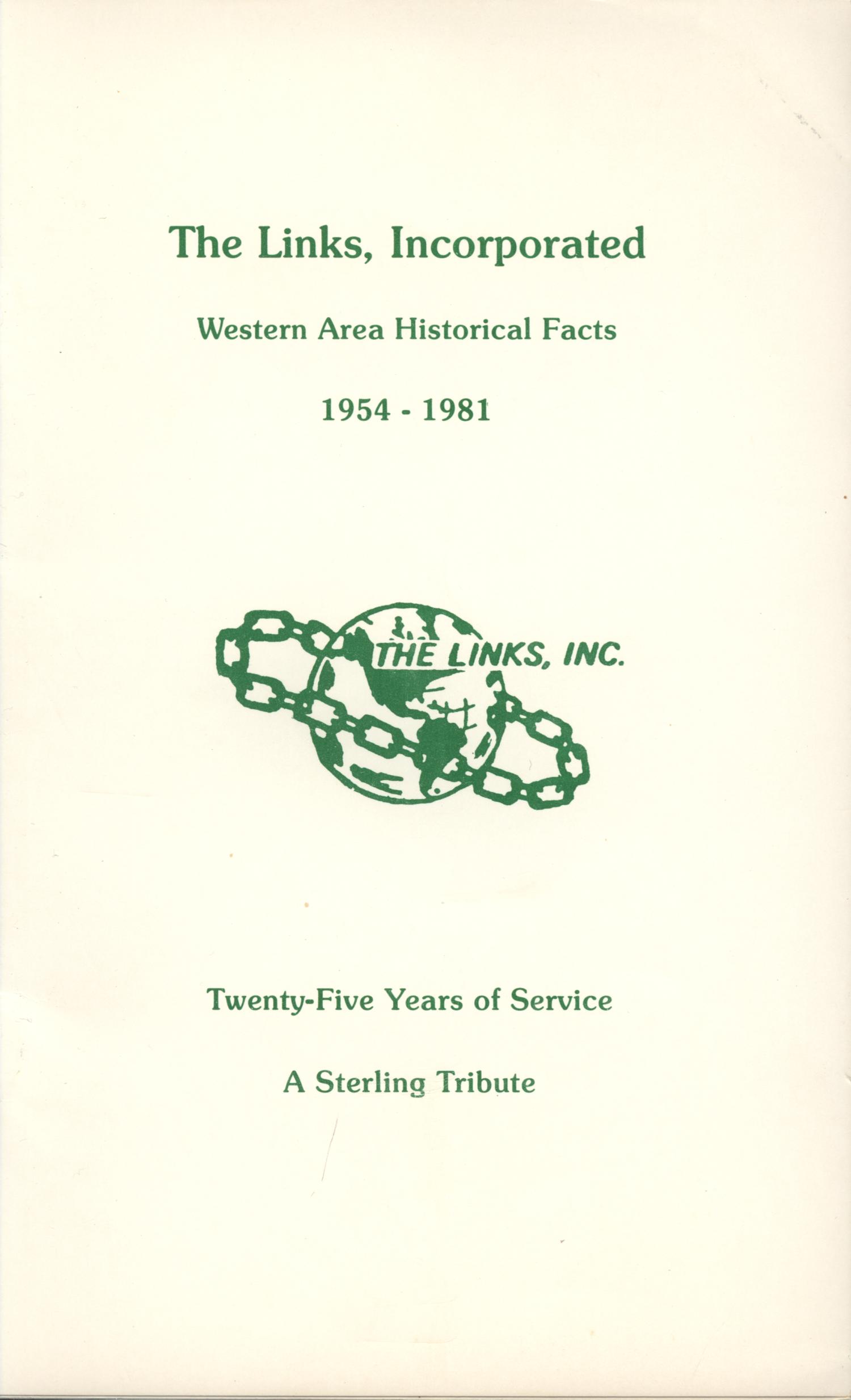 The Links, Incorporated, Western Area Historical Facts, 19541981 The