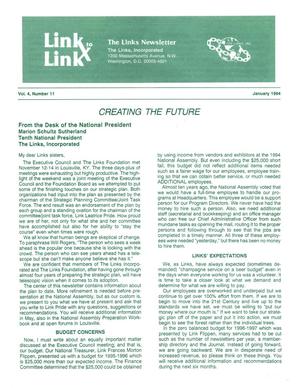 Link to Link: The President's Newsletter, Volume 4, Number 11, January 1994