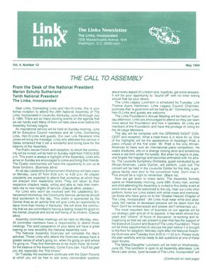 Link to Link: The President's Newsletter, Volume 4, Number 12, May 1994